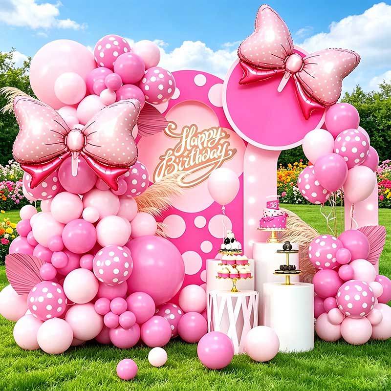Wedding Supply Kit - 99pcs Pink Bow Minnie Foil Balloons