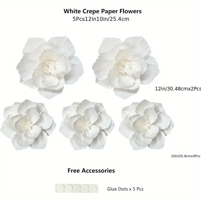 5 Packs of White Paper Flowers - Wedding Power Supply recensie en prijs