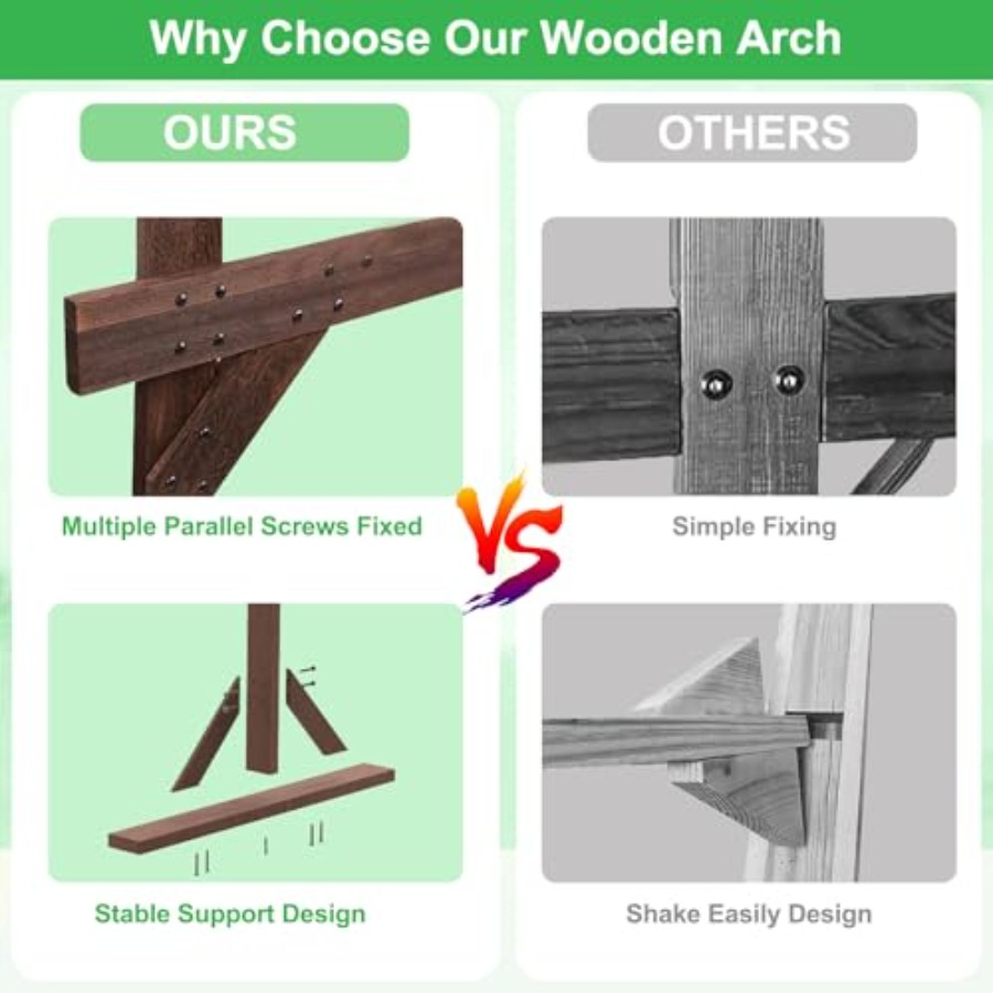 7.48FT Wooden Wedding Arch Fra - Wedding Support recensie en prijs