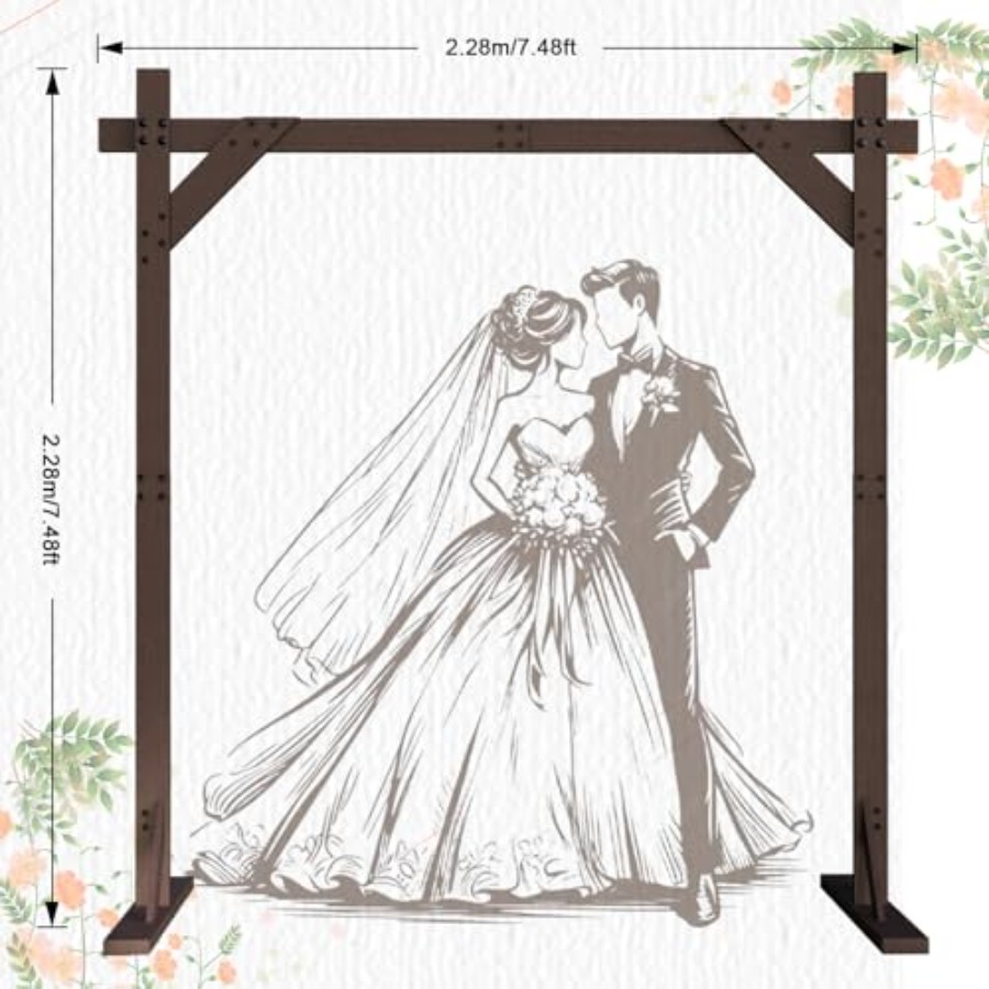 7.48FT Wooden Wedding Arch Fra - Wedding Support recensie en prijs