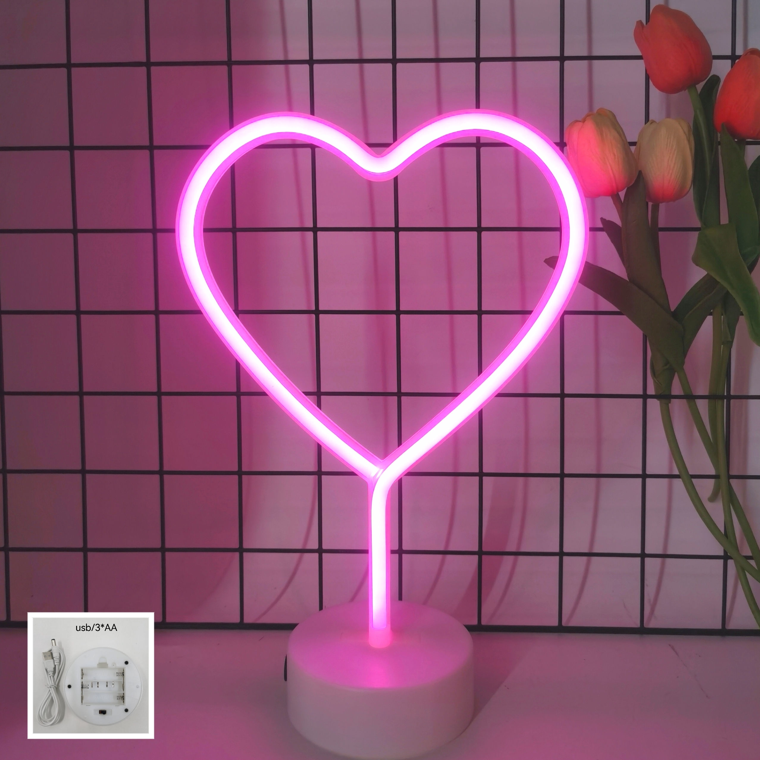 Heart shaped neon light, batte - Wedding Power Supply recensie en prijs