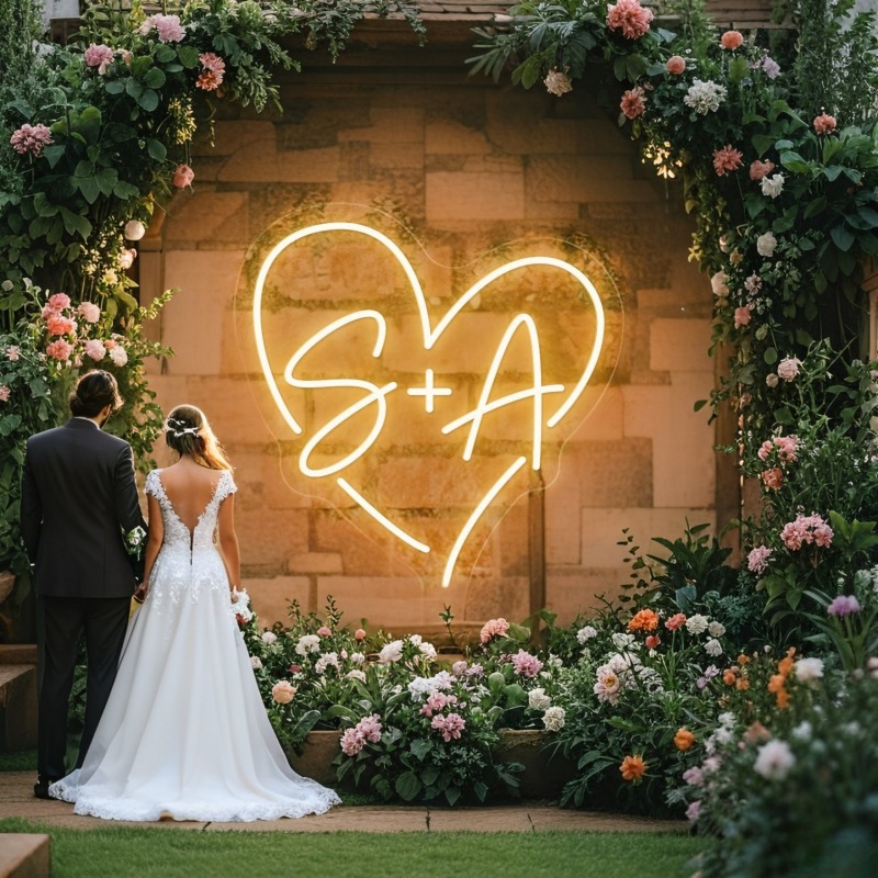 Custom Initials Heart LED Neon - Wedding Party Supply recensie en prijs
