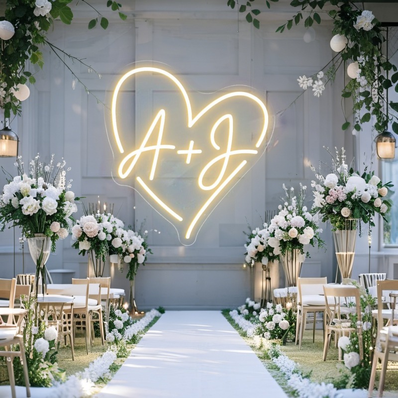 Custom Initials Heart LED Neon - Wedding Party Supply recensie en prijs