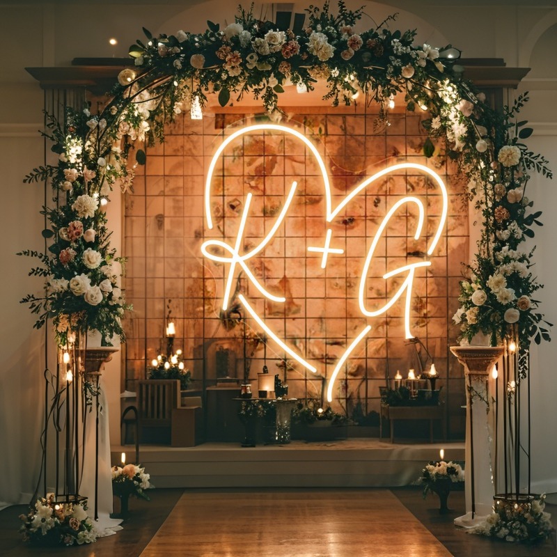 Custom Initials Heart LED Neon - Wedding Party Supply recensie en prijs