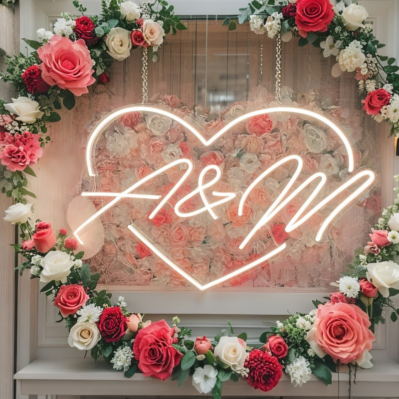 Custom Initials Heart LED Neon - Wedding Party Supply recensie en prijs