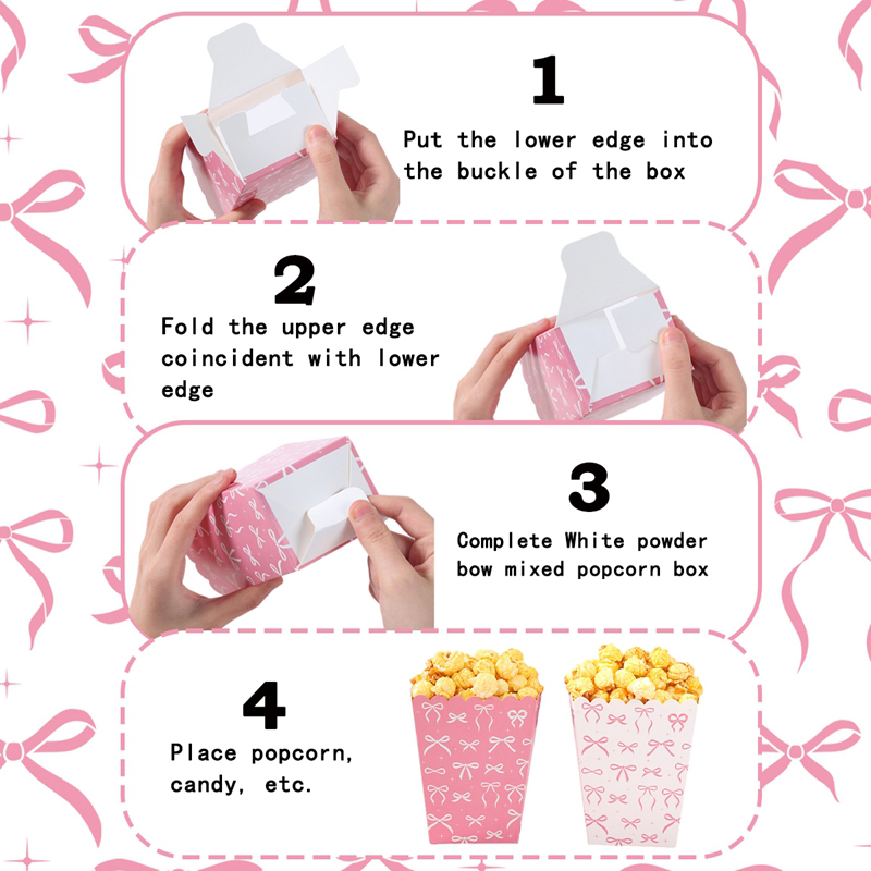 10Pcs Bow Paper Popcorn Boxes  - Wedding Supply Decor recensie en prijs