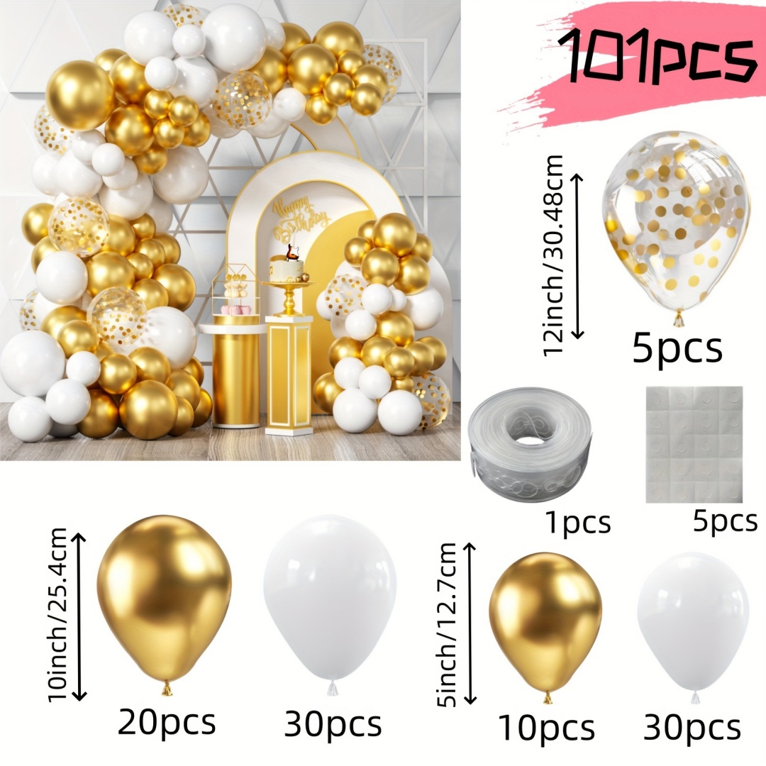 101pcs White Golden Balloons G - Wedding Supply Kit recensie en prijs