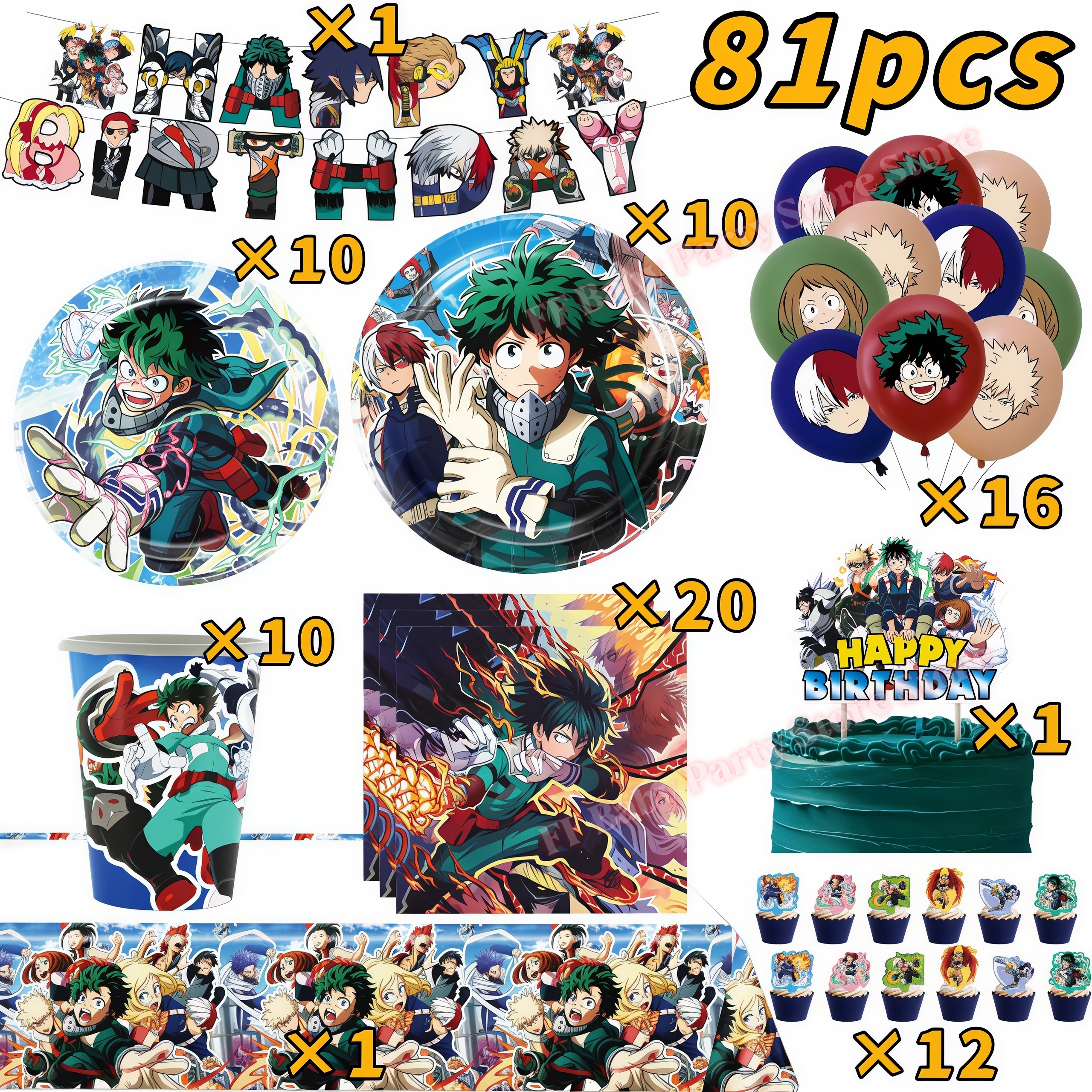 My Heroed Academia Birthday Pa - Wedding Supply Kit recensie en prijs