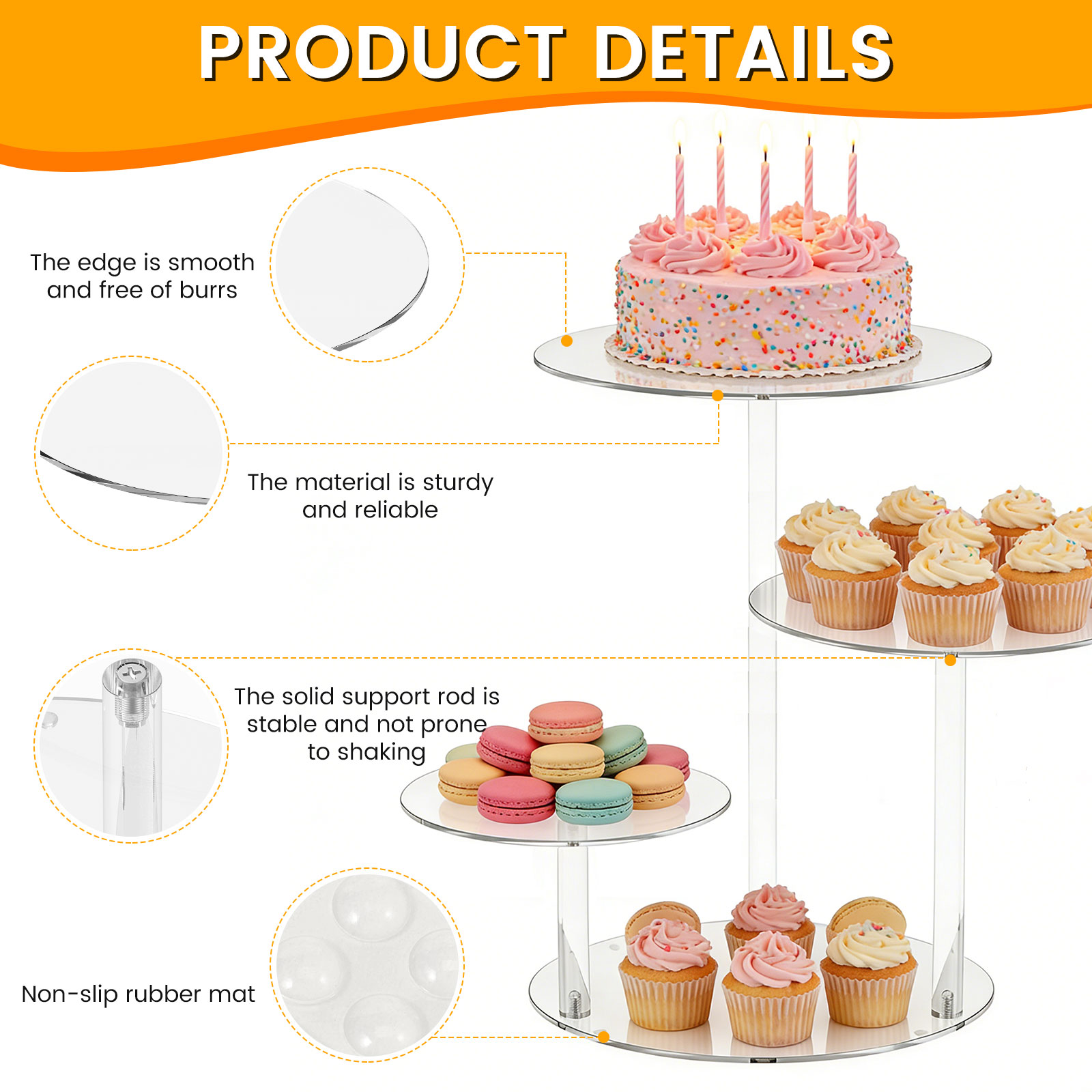 4 Tier Cake Stand Acrylic Tran - Wedding Support recensie en prijs
