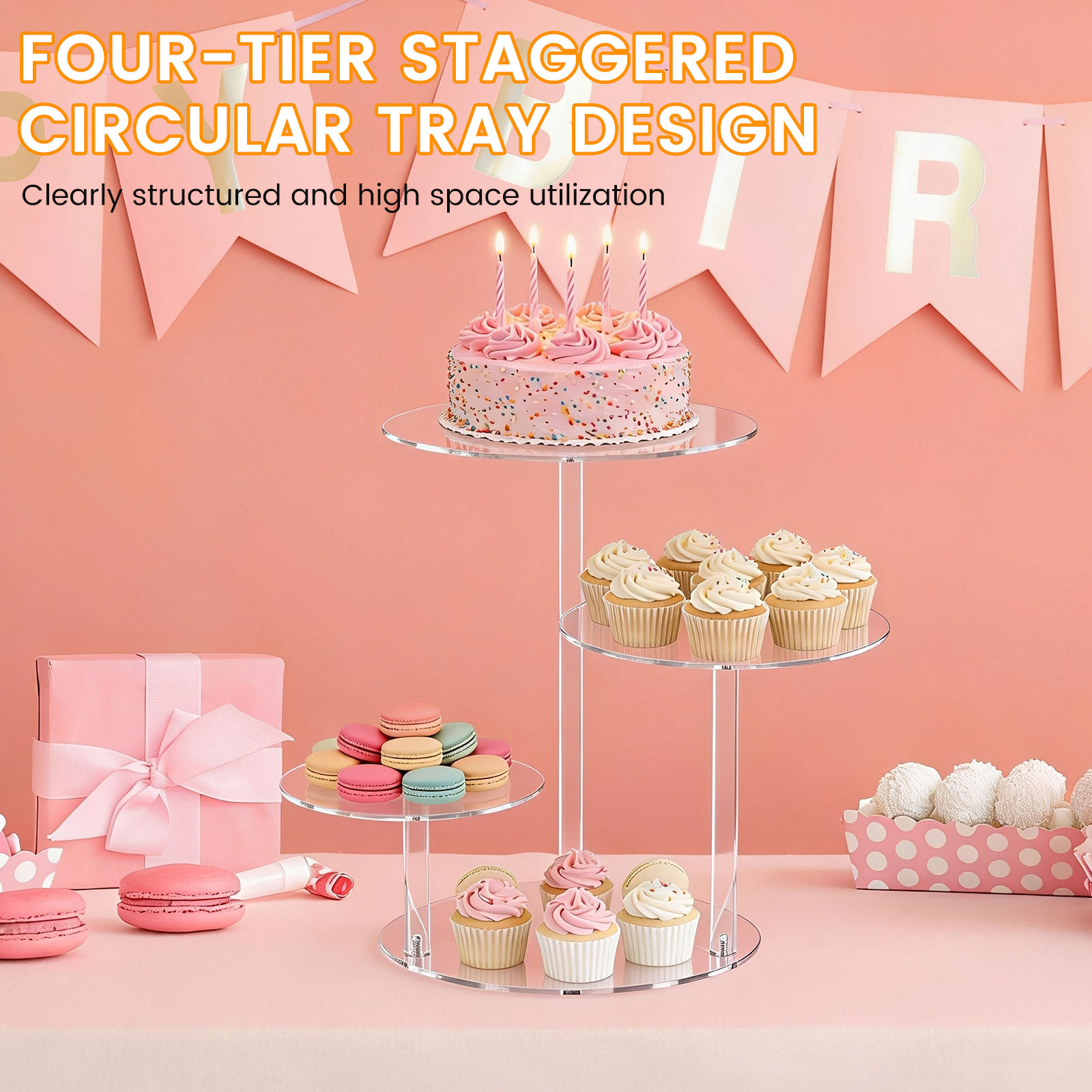 4 Tier Cake Stand Acrylic Tran - Wedding Support recensie en prijs