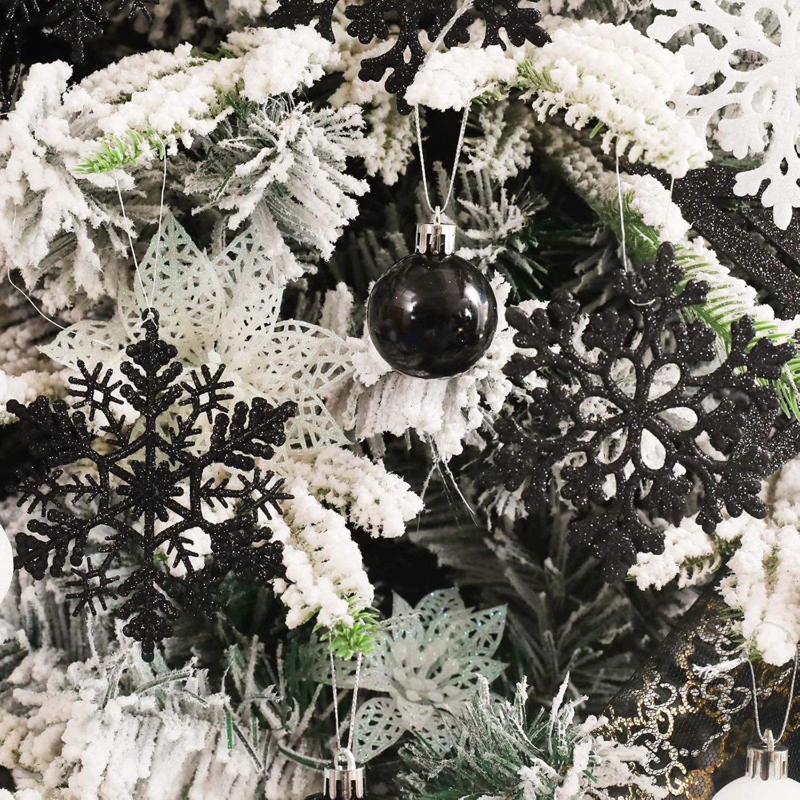 12pcs/set Black Plastic Snowfl - Supply Wedding Venue recensie en prijs