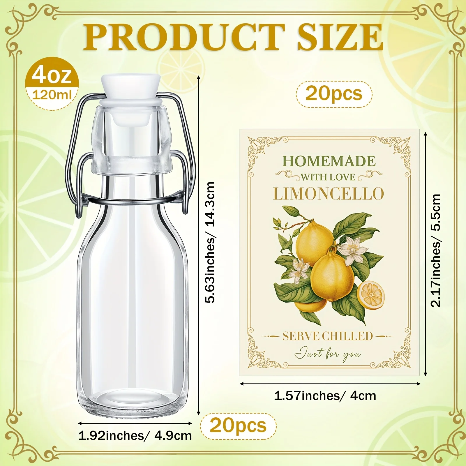 20 Sets (Bottles & Lids) 4oz C - Wedding Party Supply recensie en prijs