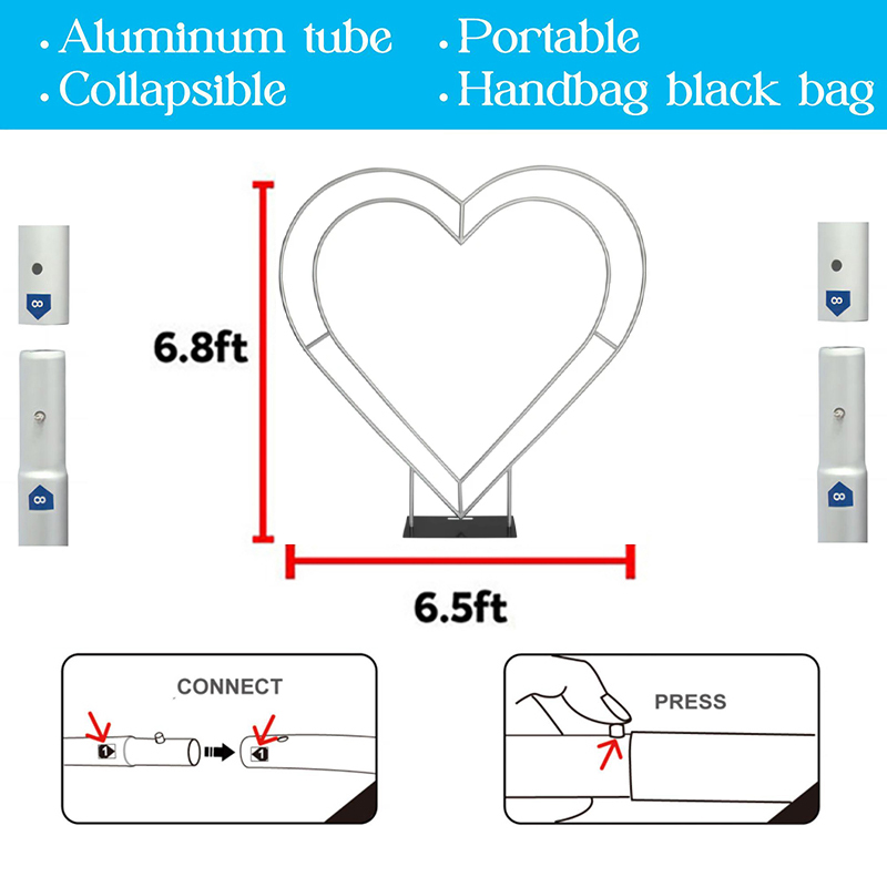 Portable 6.5ft Aluminum Heart  - Wedding Support recensie en prijs