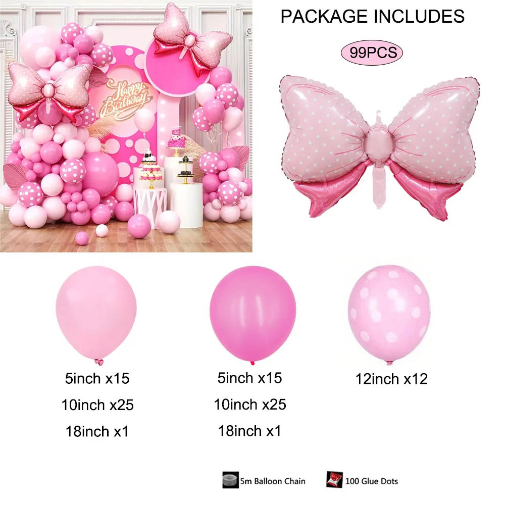 99pcs Pink Bow Minnie Foil Bal - Wedding Supply Kit recensie en prijs