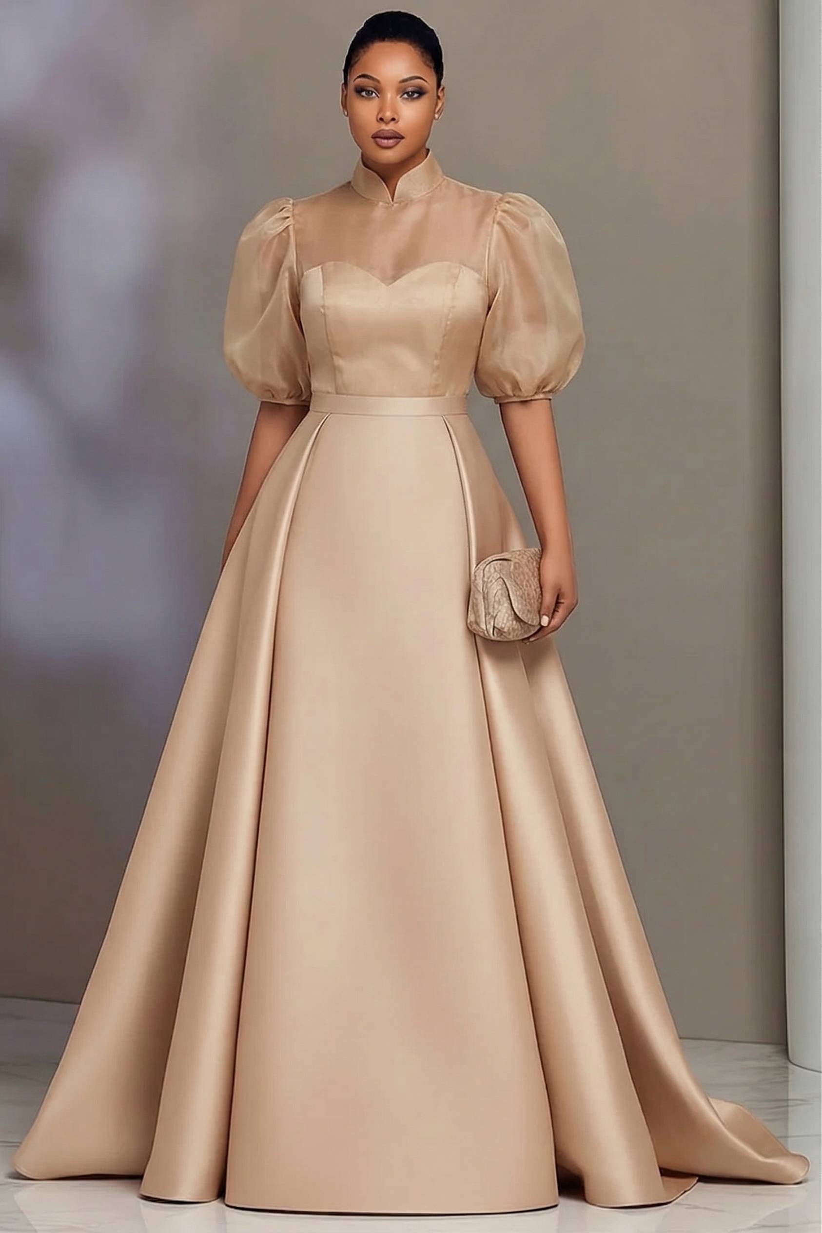 Plus Size Elegant Satin Prom D - Wedding Support recensie en prijs